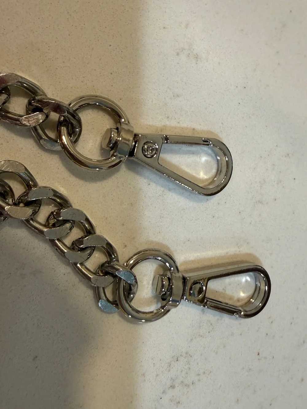 Bag Silver Chain/Strap - Sleek Metal Link Design 42”